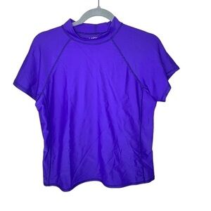 Lands, end, rashguard, purple sun shirt, size extra large, girls